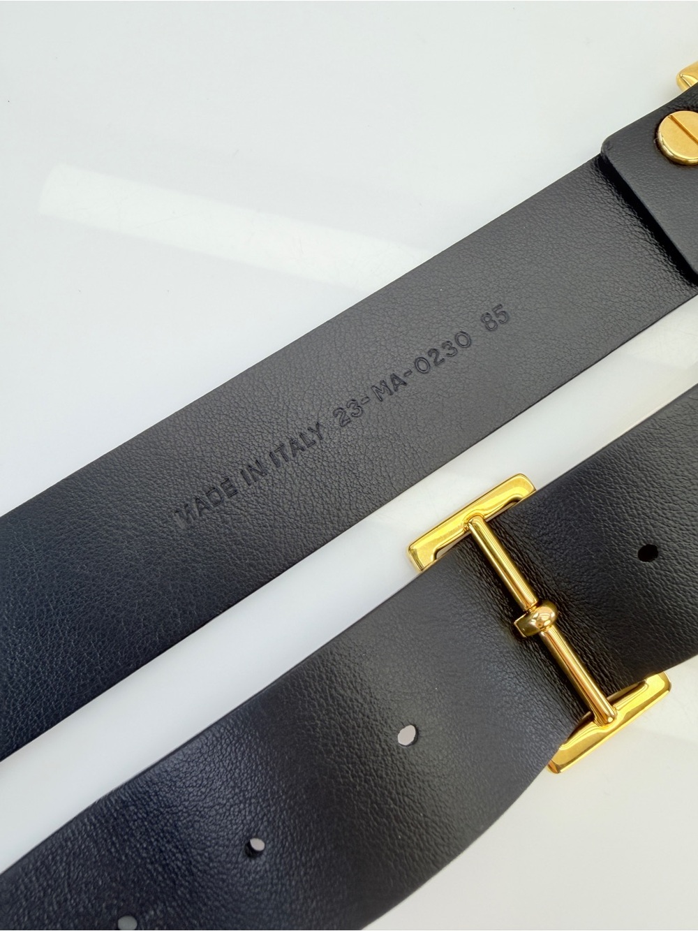 BLACK CHRISTIAN DIOR LEATHER LOGO BELT - Picture 11 of 13